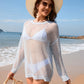 Openwork Dropped Shoulder Long Sleeve Cover-Up