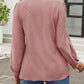 Eyelet Round Neck Long Sleeve Top