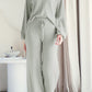 Long Sleeve Lounge Top and Drawstring Pants Set