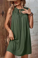 Tied Crochet Detail Cutout Dress Army Green