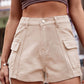 High Waist Denim Shorts with Pockets