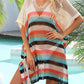 Cutout Striped Cover-Up with Tassel