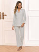 Collared Neck Loungewear Set with Pocket White