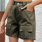 Pocketed High Waist Denim Shorts