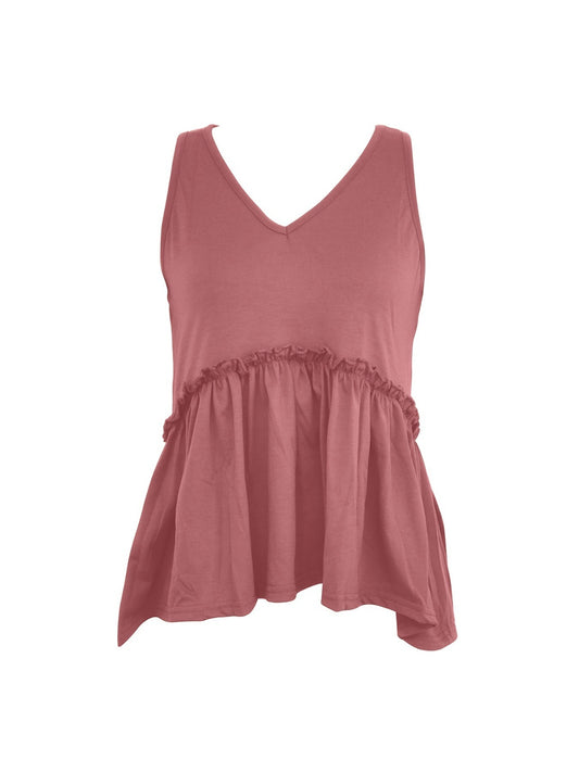 Frill V-Neck Peplum Tank