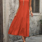 Decorative Button Notched Sleeveless Dress