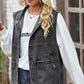 Sleeveless Denim Top with A Detachable Hood