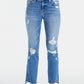 BAYEAS Full Size Mid Waist Distressed Ripped Straight Jeans