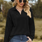 Johnny Collar Dropped Shoulder Blouse