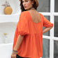 Plus Size Square Neck Half Sleeve Blouse