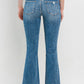 Vervet by Flying Monkey Full Size Mid Rise Distressed Cropped Flare Jeans