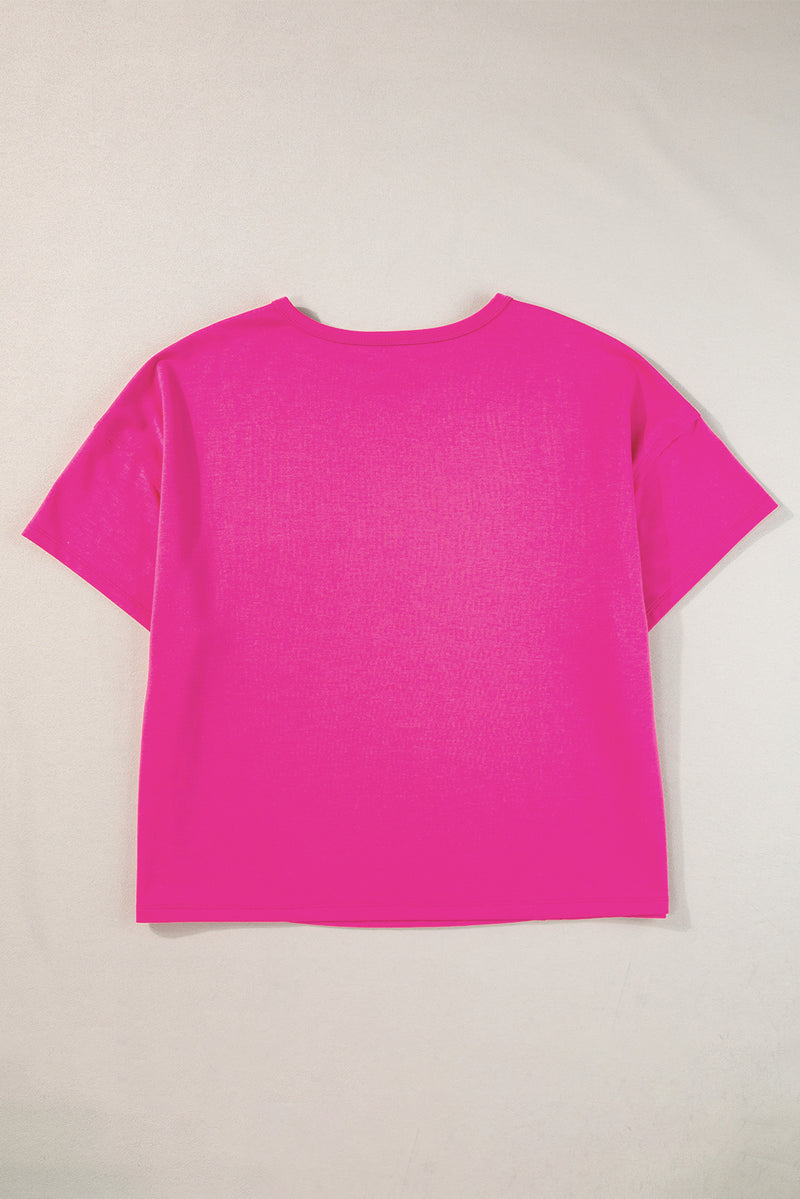 Pocketed Round Neck Short Sleeve T-Shirt