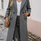 Devine Pocketed Collared Neck Long Sleeve Coat