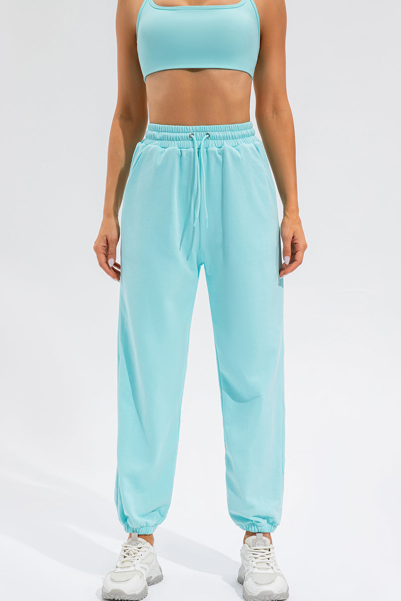 Drawstring Active Pants with Pockets