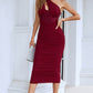 Cutout One-Shoulder Midi Bandage Dress