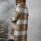 Plaid Collared Neck Long Sleeve Coat