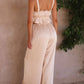 Ruffled Sleeveless Top and Wide Leg Pants Set