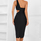 One-Shoulder Cutout Bandage Dress