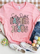 Letter Graphic Round Neck Short Sleeve T-Shirt Blush Pink