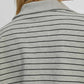 Umgee Striped Half Zip Short Sleeve Sweatshirt