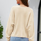 V-Neck Drop Shoulder Long Sleeve Knit Top