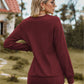 Square Neck Long Sleeve Blouse