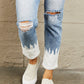 BAYEAS High Waisted Distressed Painted Cropped Skinny Jeans