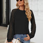 Round Neck Lace Long Sleeve Top