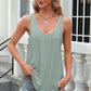 Eyelet Scoop Neck Wide Strap Tank