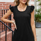 Ruffled Ruched Round Neck Tank