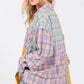 SAGE + FIG Button Up Raw Hem  Plaid Flannel Shirt