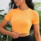 Cropped Round Neck Active Top