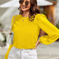 Round Neck Balloon Sleeve Blouse