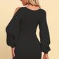 Square Neck Split Sleeve Mini Dress