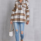 MeiMei Plaid Button Up Dropped Shoulder Outerwear