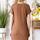 Ribbed Round Neck Short Sleeve Dress