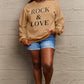 Simply Love Full Size ROCK ＆ LOVE Round Neck Sweatshirt