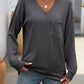 Mandy V-Neck Long Sleeve T-Shirt