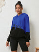 CASUAL Graphic Two-Tone Hoodie Royal Blue