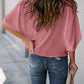 Full Size Cowl Neck Three-Quarter Sleeve Blouse