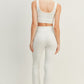 Kimberly C Waffle Tank and High Waist Flare Pants Set