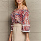 Perfee Off Shoulder Bohemian Style Blouse