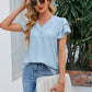 V-Neck Flounce Sleeve Blouse