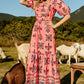 Floral Ruched Puff Sleeve Tiered Maxi Dress