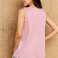 Doublju Talk To Me Full Size Striped Sleeveless V-Neck Top