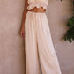 Ruffled Sleeveless Top and Wide Leg Pants Set