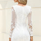 Round Neck Long Sleeve Lace Dress