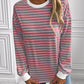 Ivy Lane Striped Round Neck Long Sleeve Sweatshirt