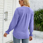 Heathered Flounce Sleeve Curved Hem Top