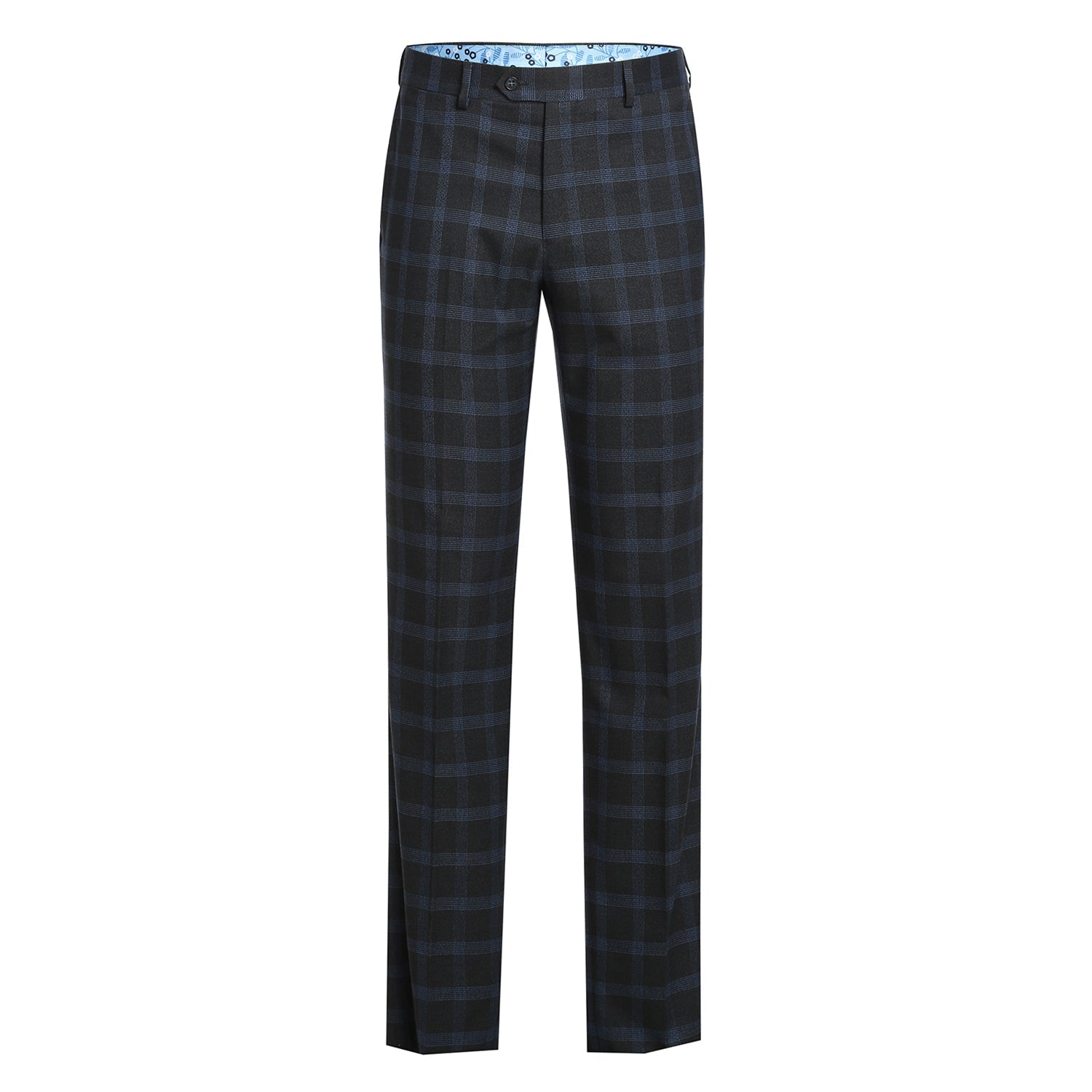 72-55-095EL Charcoal with Blue Check Notch Suit
